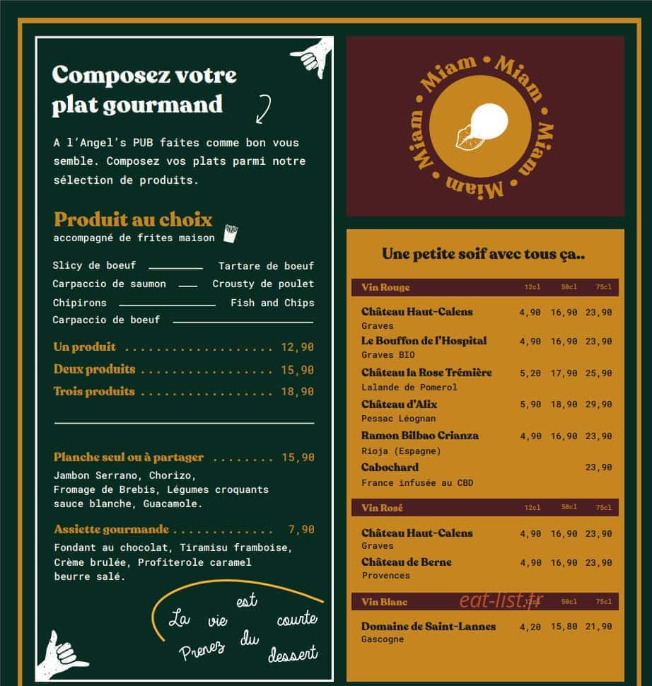 Angel's PUB — carte page 2