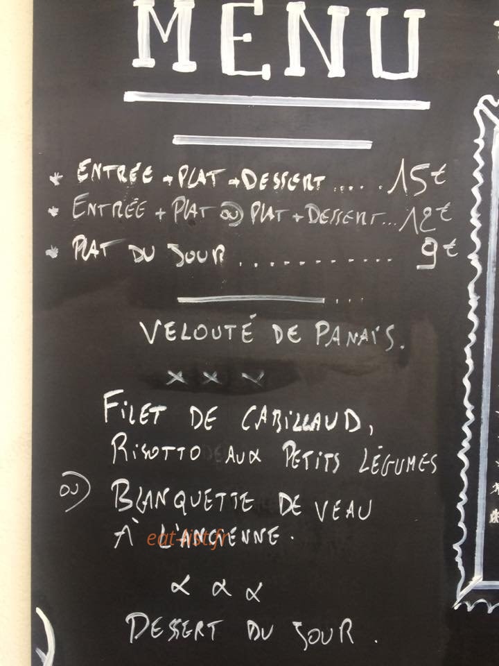 Club des Gourmets — carte page 1