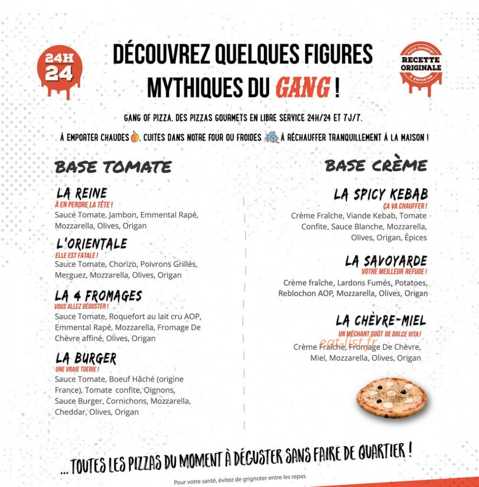 Gang Of Pizza — carte page 1