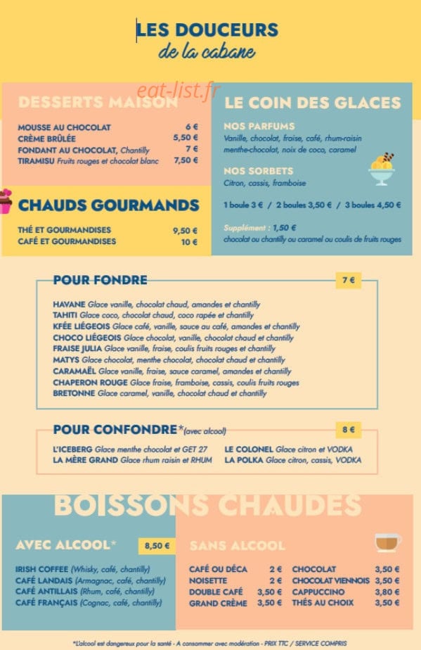 La cabane à moules — carte page 4