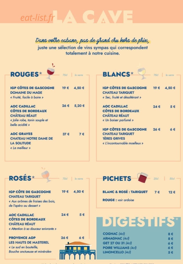 La cabane à moules — carte page 5