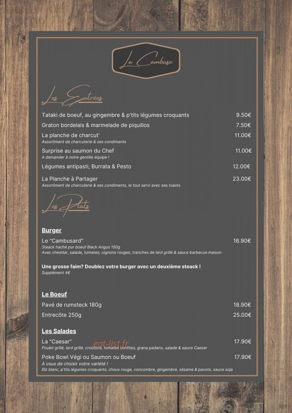 La Cambuse du Bassin — carte page 4