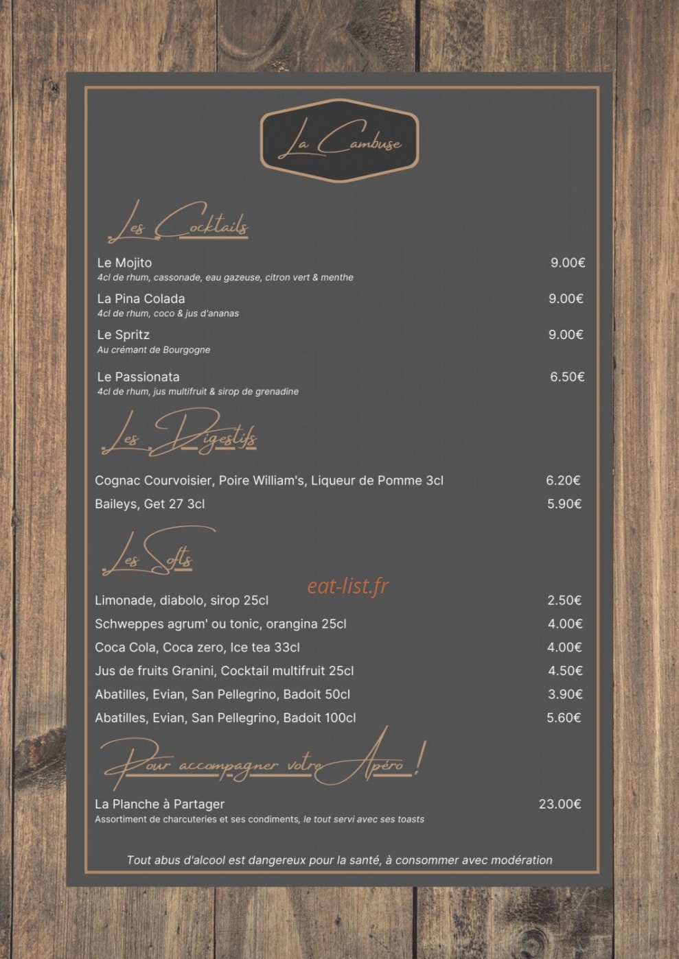 La Cambuse du Bassin — carte page 7
