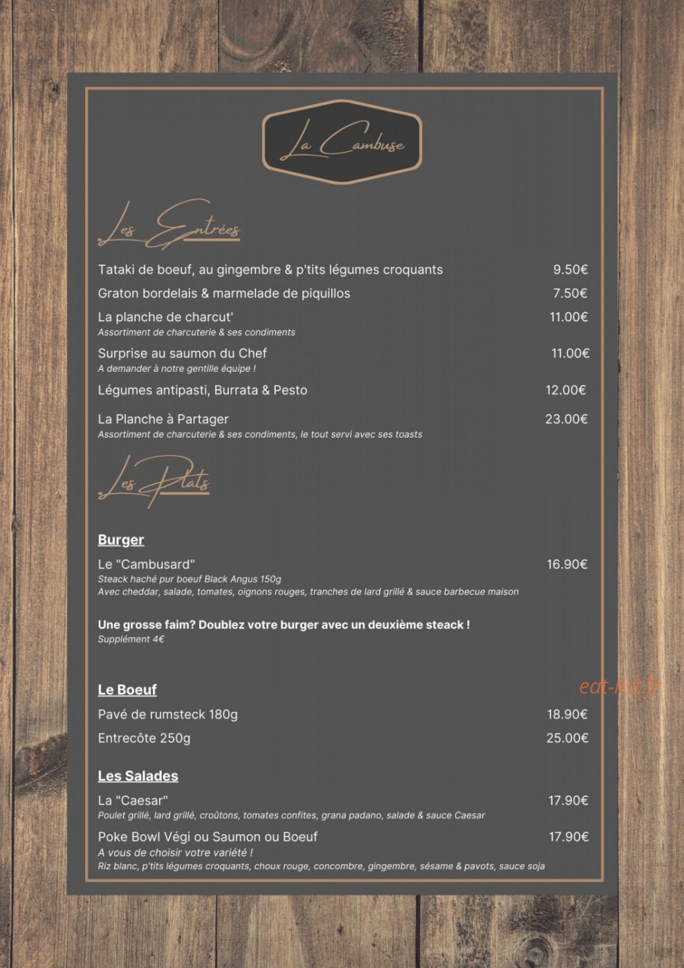 La Cambuse du Bassin — carte page 2