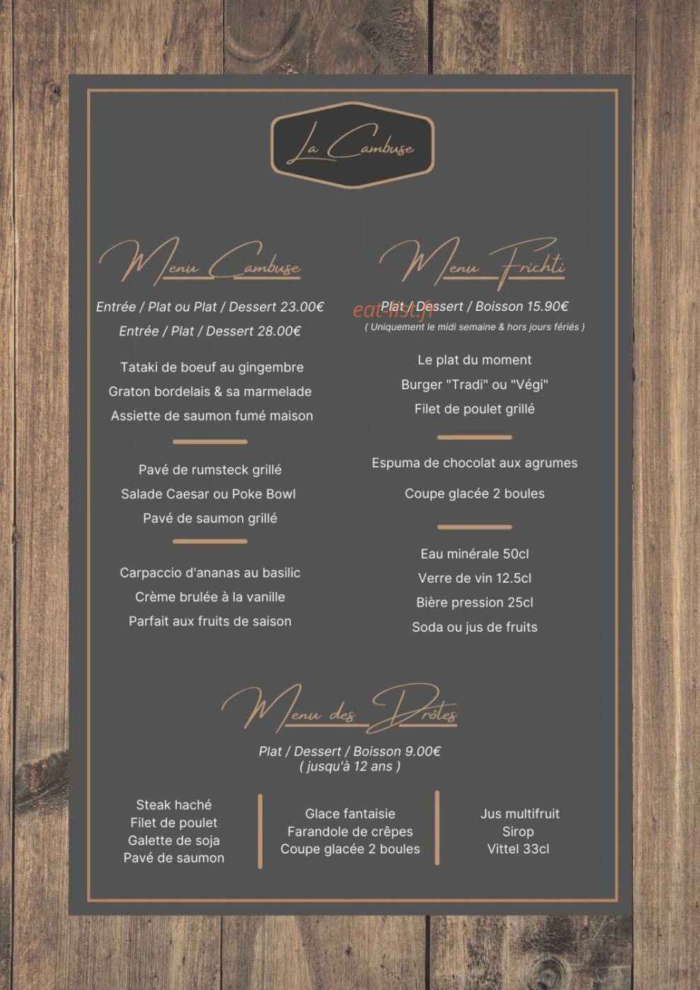 La Cambuse du Bassin — carte page 5