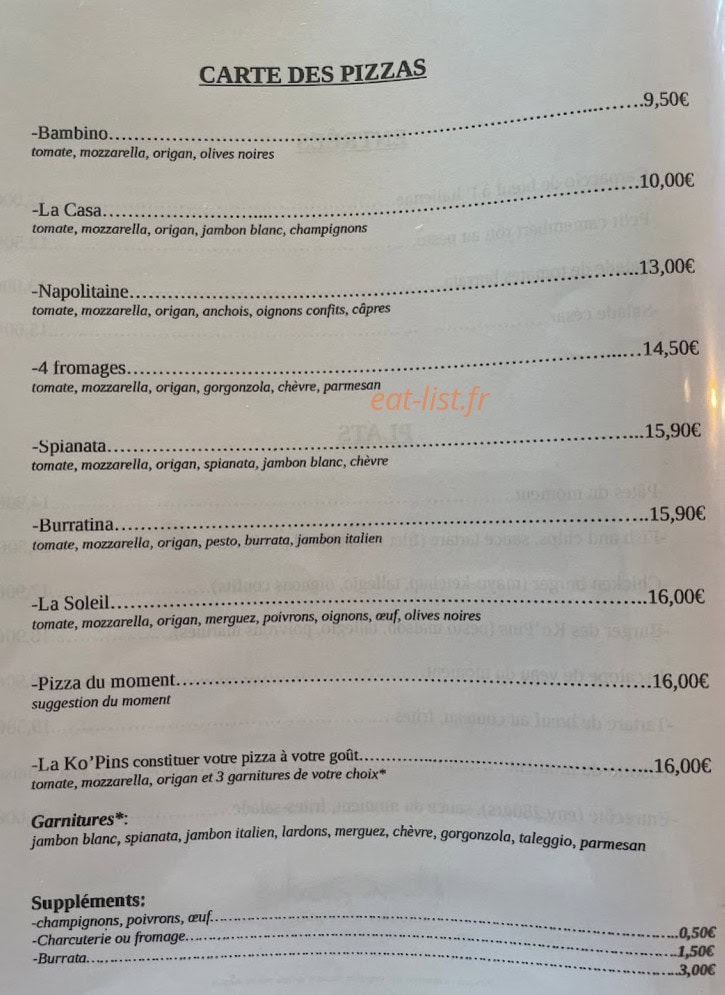 La Casa des Ko' Pins — carte page 4