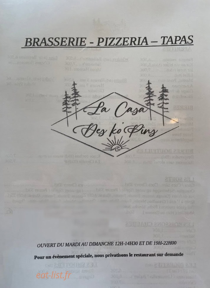 La Casa des Ko' Pins — carte page 1