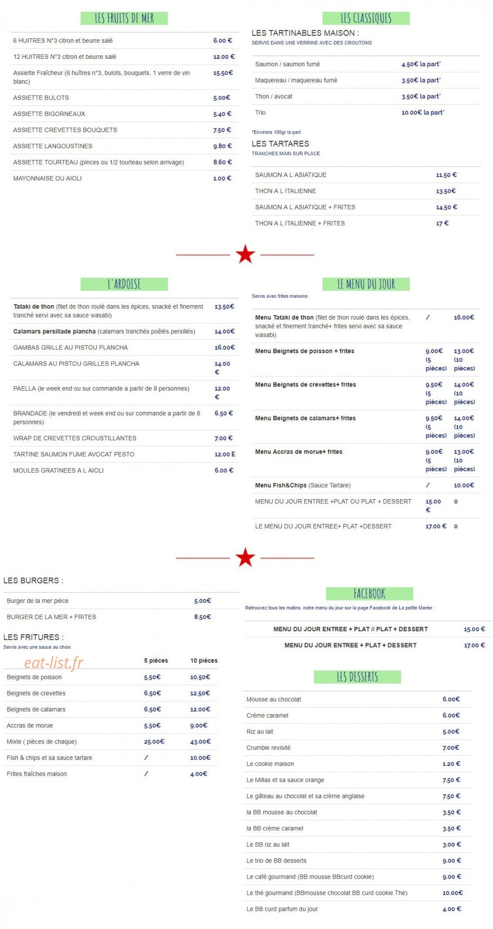 La Petite Marée — carte page 2