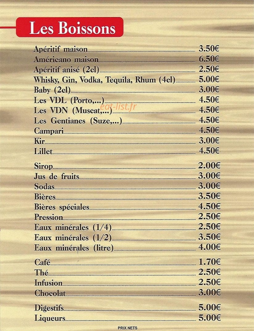 Le Bistrot du Centre — carte page 4