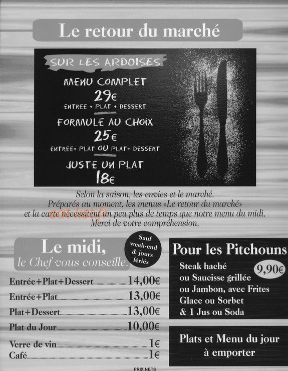 Le Bistrot du Centre — carte page 2