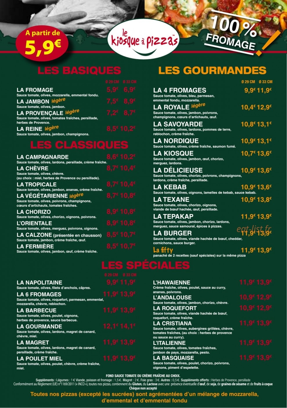 Le Kiosque à Pizzas — carte page 2
