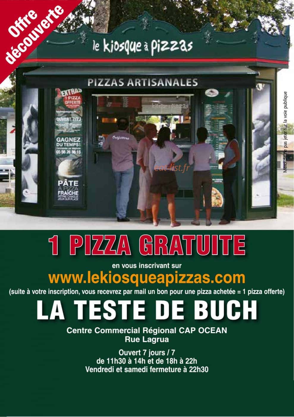 Le Kiosque à Pizzas — carte page 1