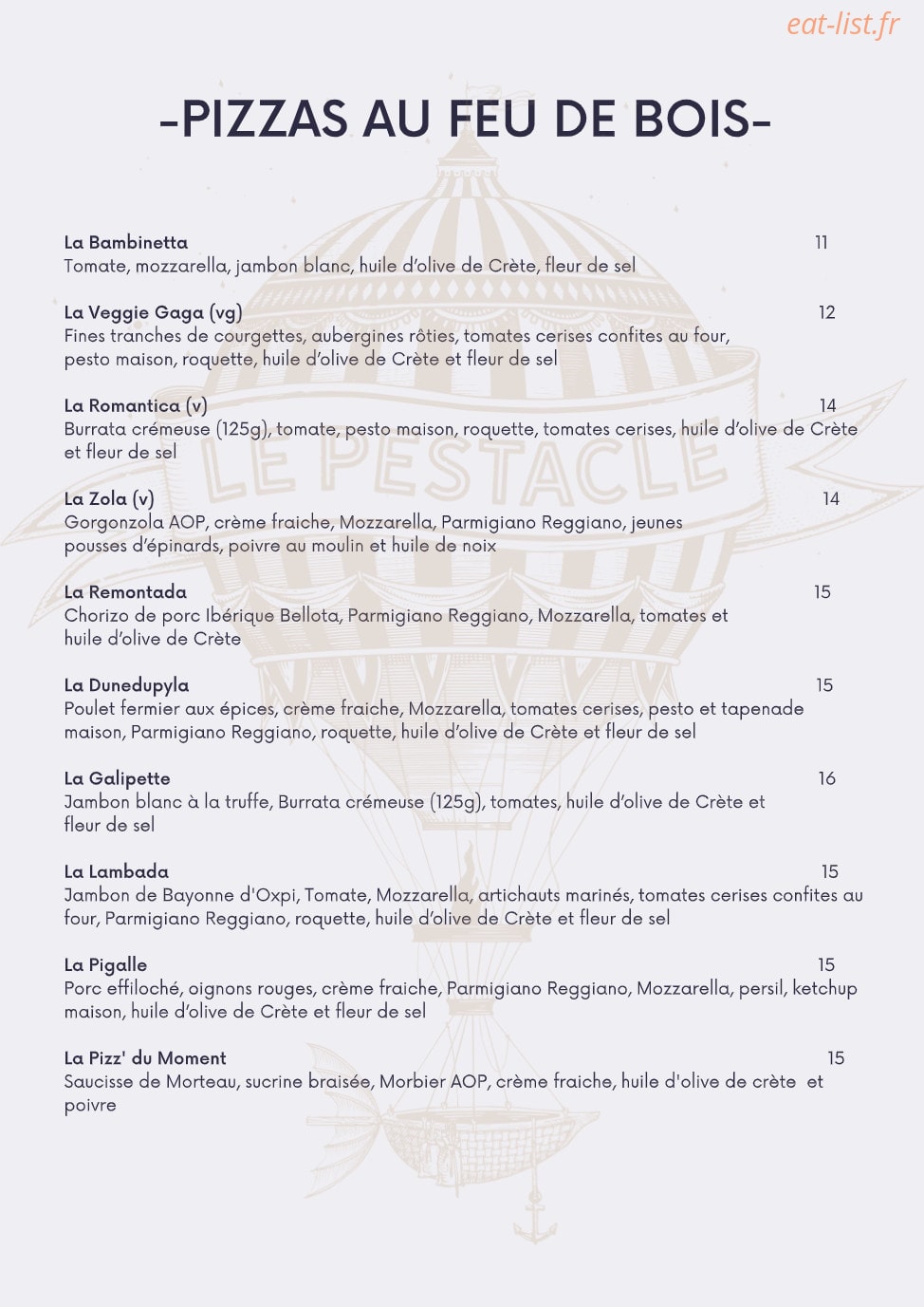 Le Pestacle — carte page 1
