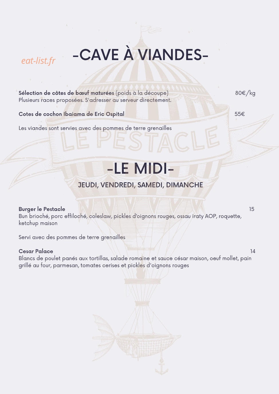 Le Pestacle — carte page 2