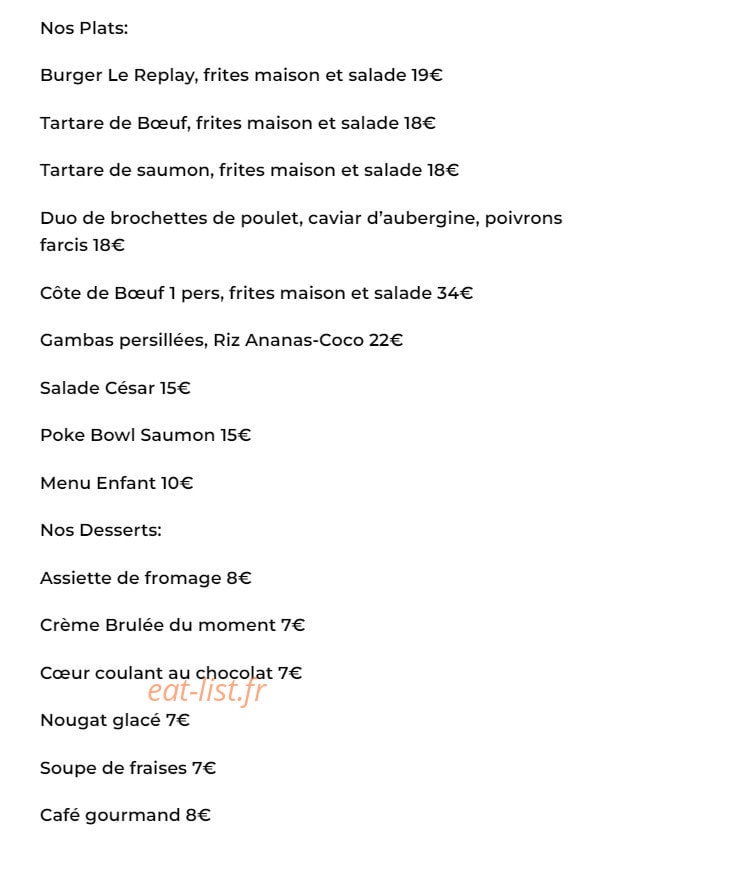 Le Replay — carte page 2