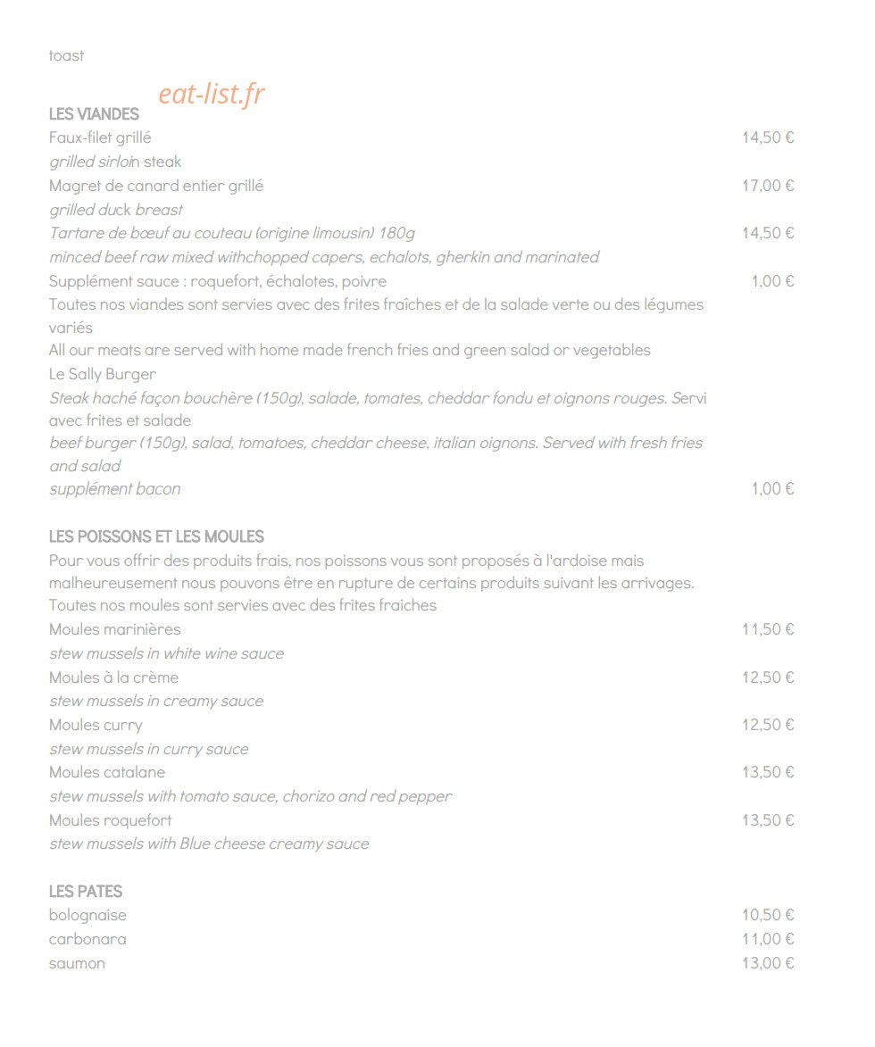 Le Sally — carte page 2