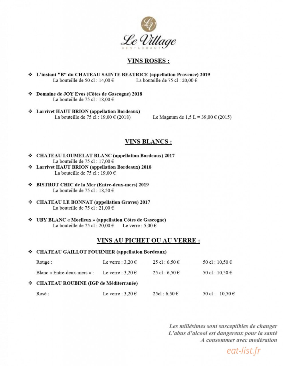 Le Village — carte page 8