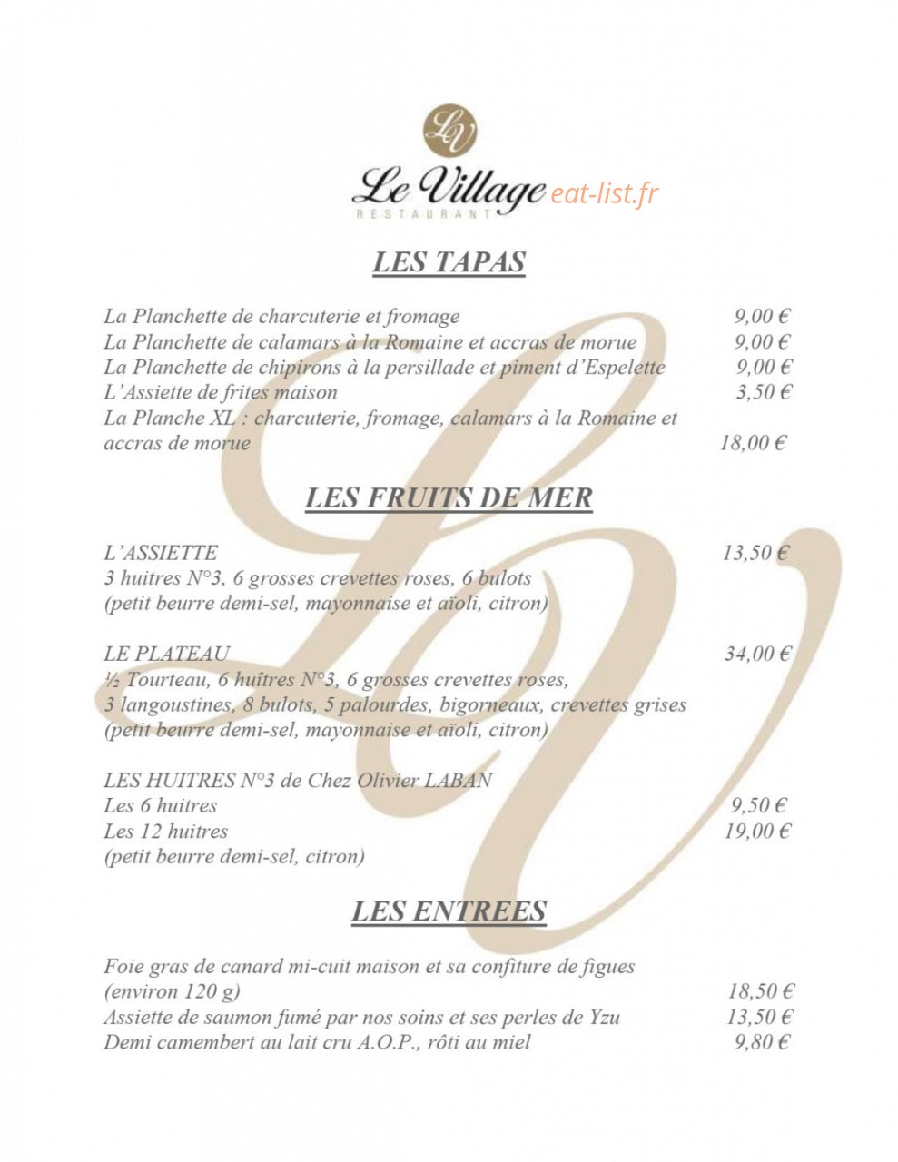 Le Village — carte page 1