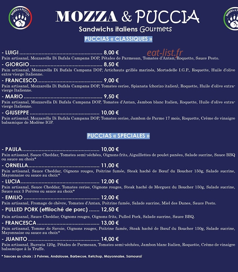 Mozza & Puccia — carte page 1