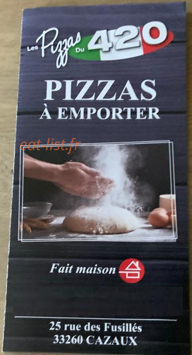Pizzas 420 — carte page 1