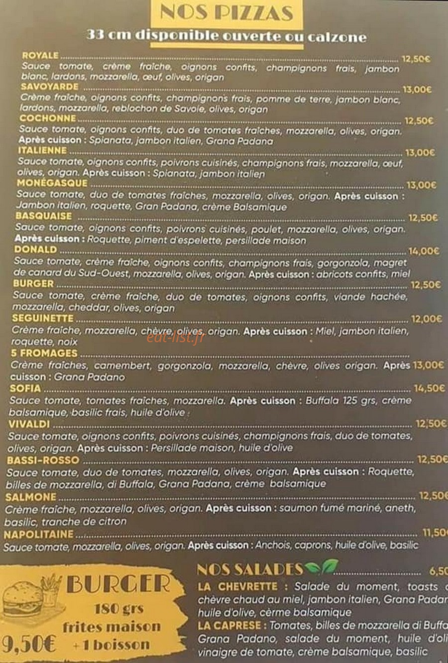 Retro Pizz — carte page 1