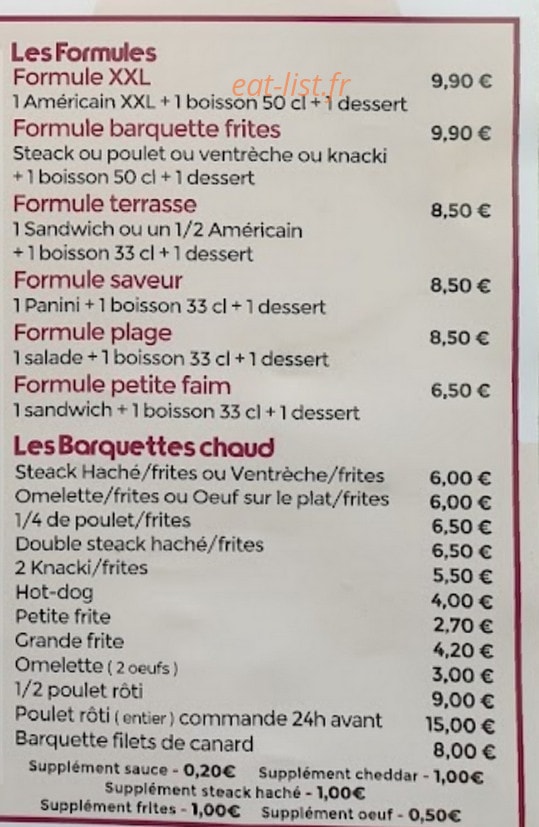 Sandwicherie Xxl — carte page 3