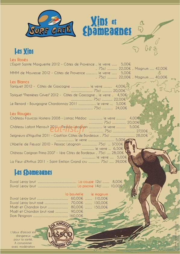 Surf Café — carte page 2