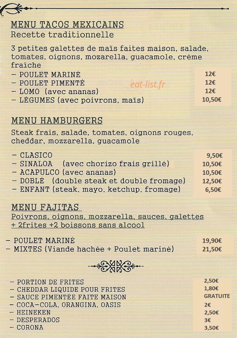Tacos-Land — carte page 2