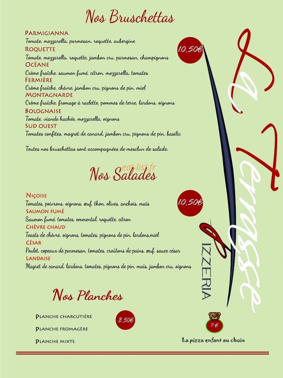 La Terrasse — carte page 1
