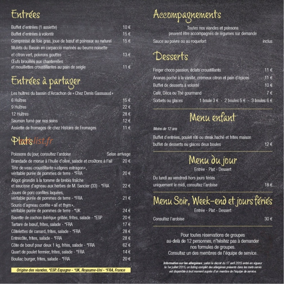 Le Café de L'Espérance — carte page 1