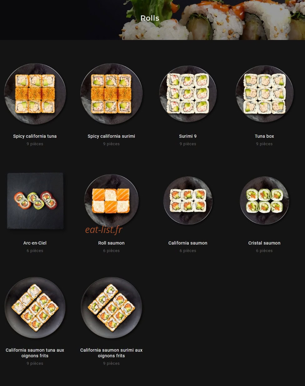 Sushi Gourmet — carte page 9