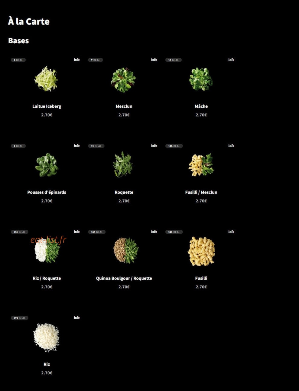 Eat Salad — carte page 2