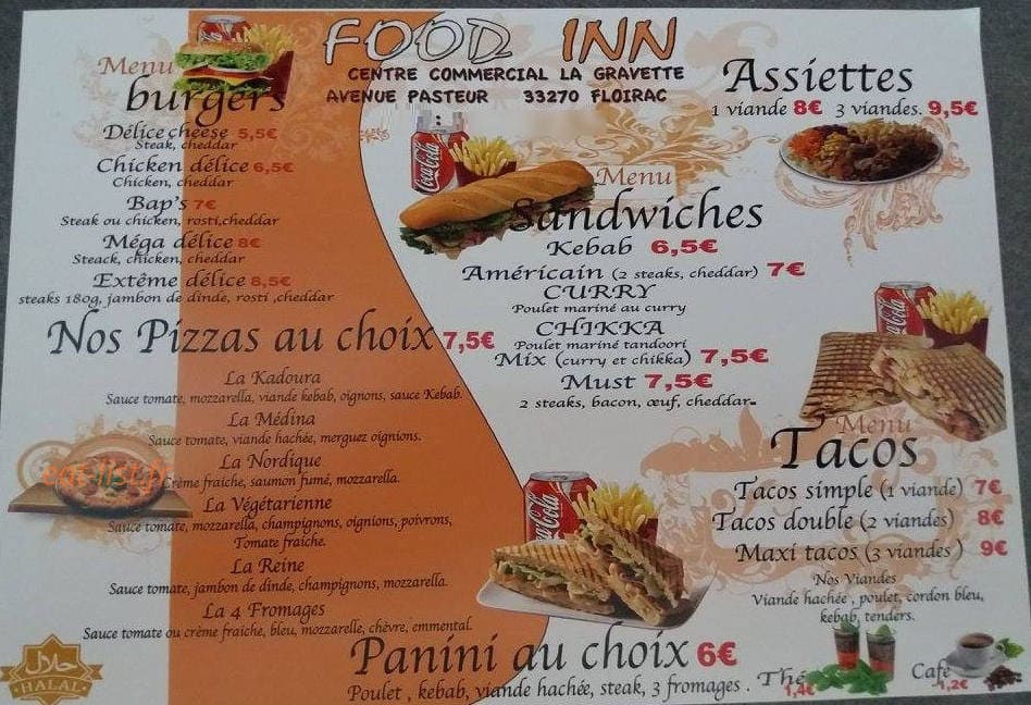 Food Inn — carte page 1