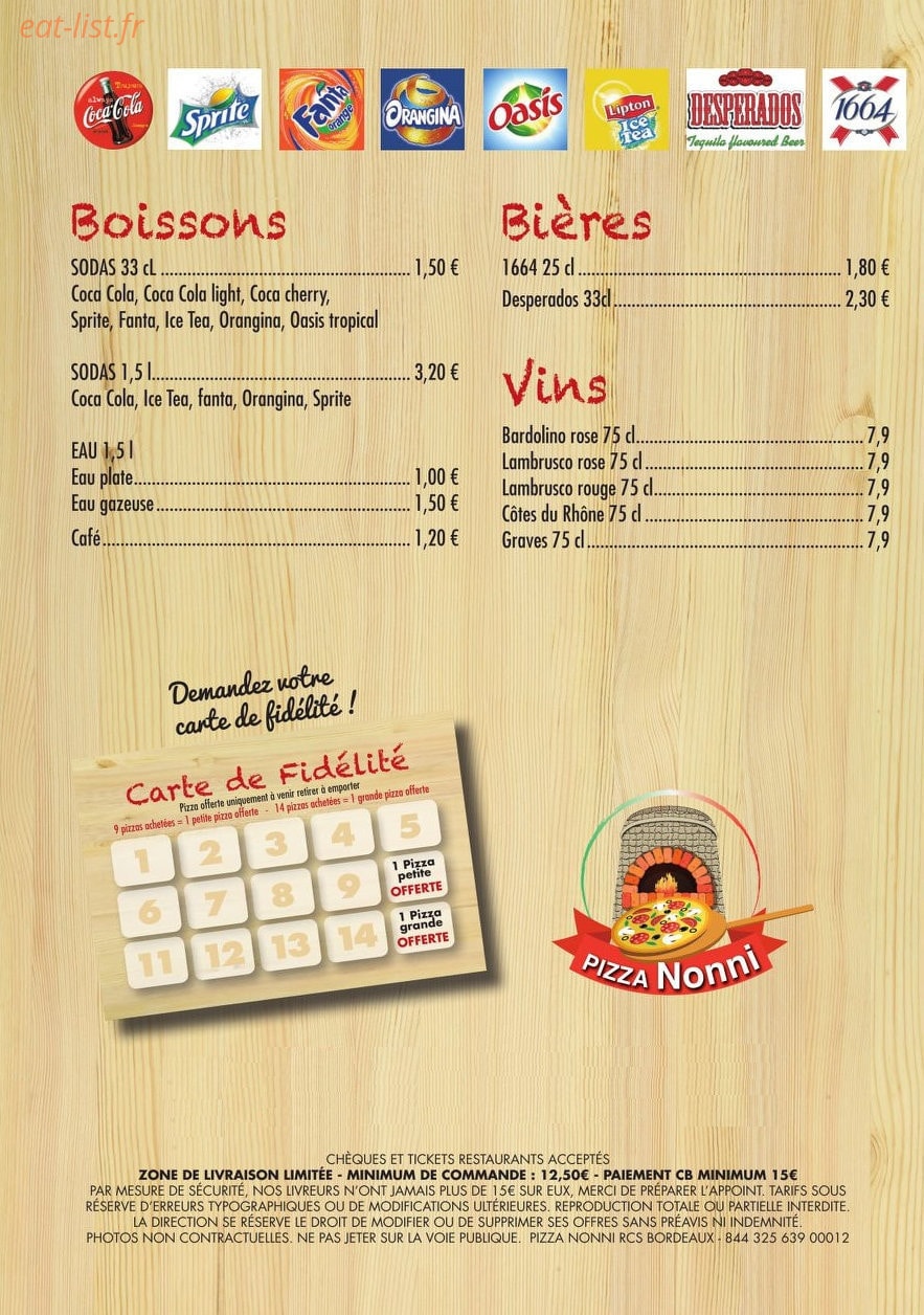 Pizza Nonni — carte page 4