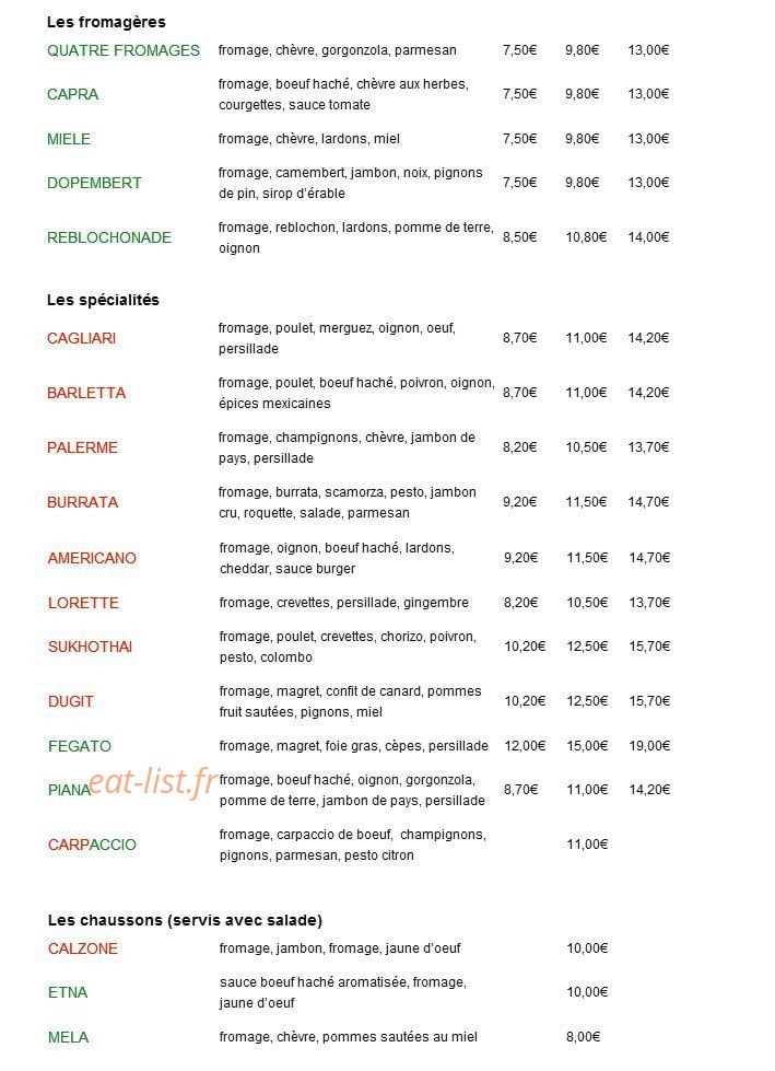 Pizzaping — carte page 2