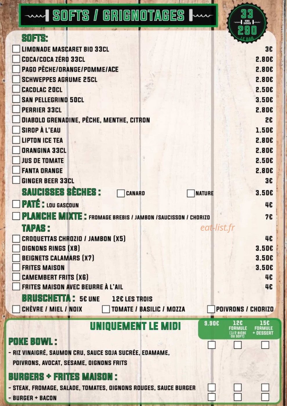 Bar 33.290 — carte page 1