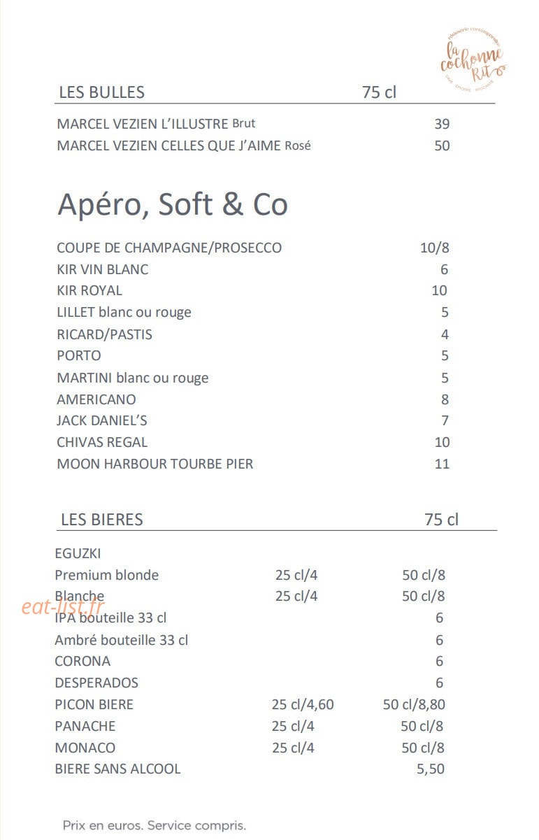 La Cochonne Rit — carte page 8