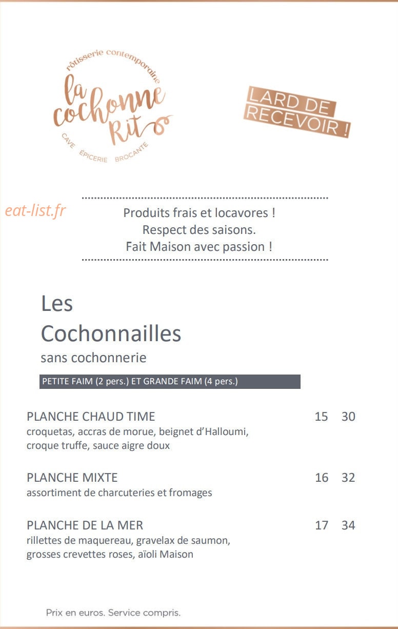 La Cochonne Rit — carte page 1