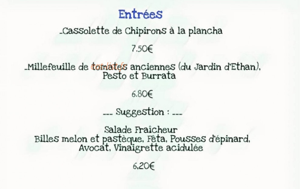 La Maison des Jardiniers — carte page 1