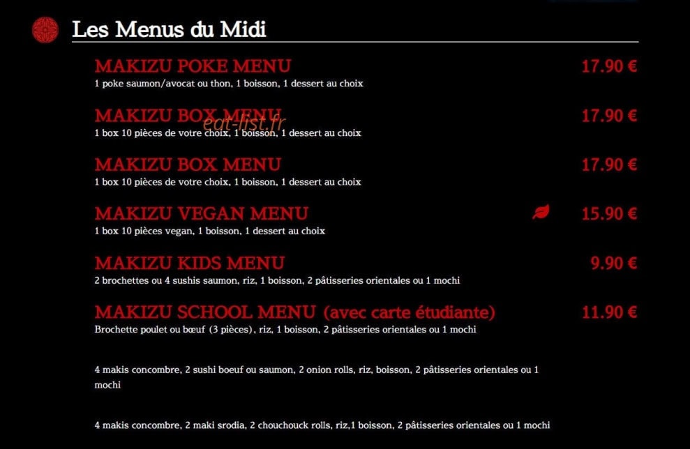 Makizu Store — carte page 6