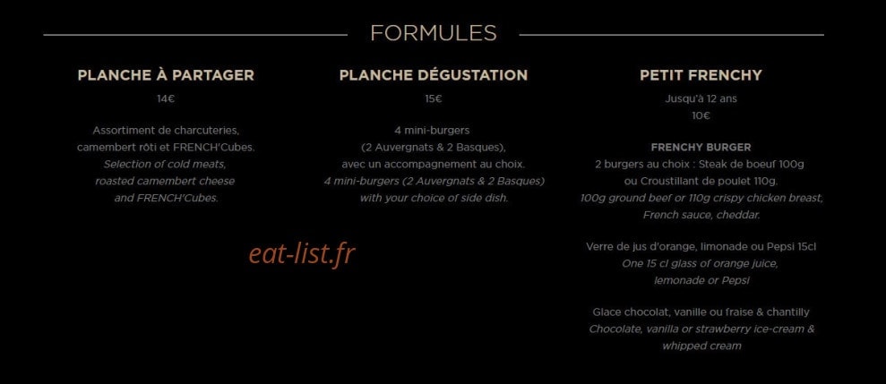 French Burgers — carte page 5