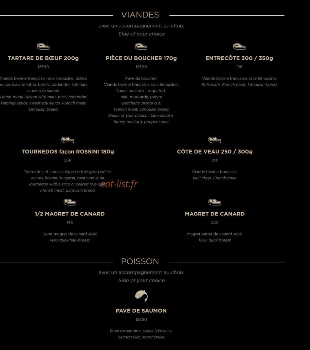 French Burgers — carte page 4