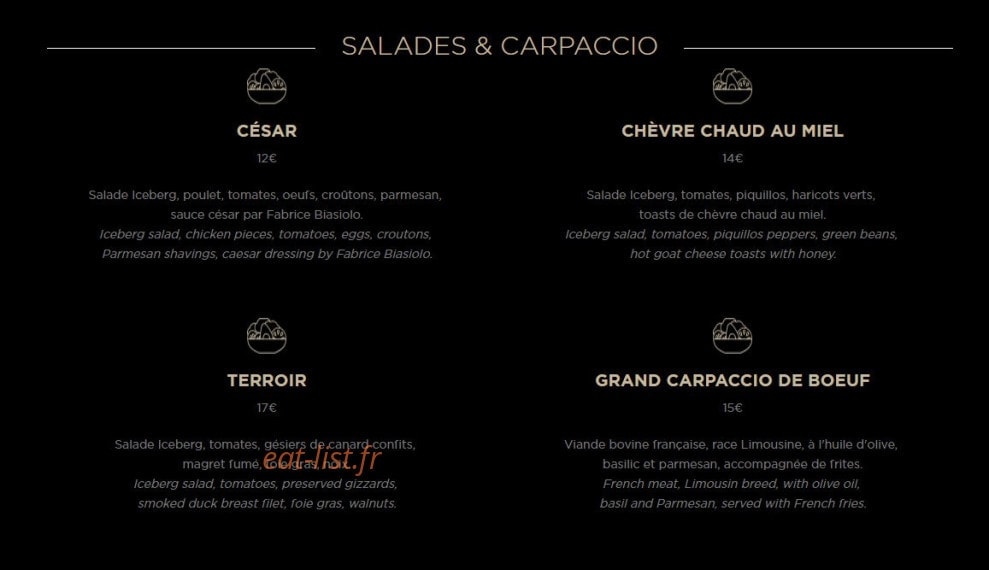 French Burgers — carte page 6