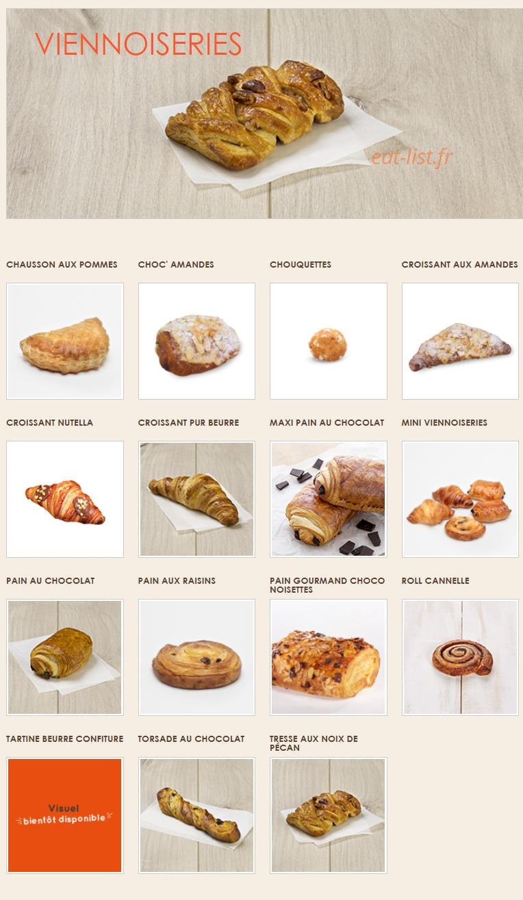 La Croissanterie — carte page 1