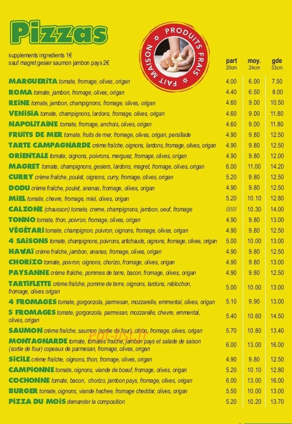 La Pizz' — carte page 2