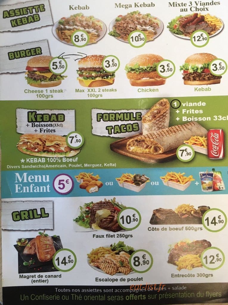 O'Suly Tacos Kebab — carte page 1