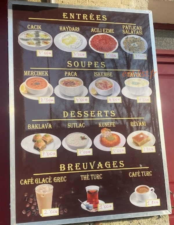 Chez Safiye — carte page 1