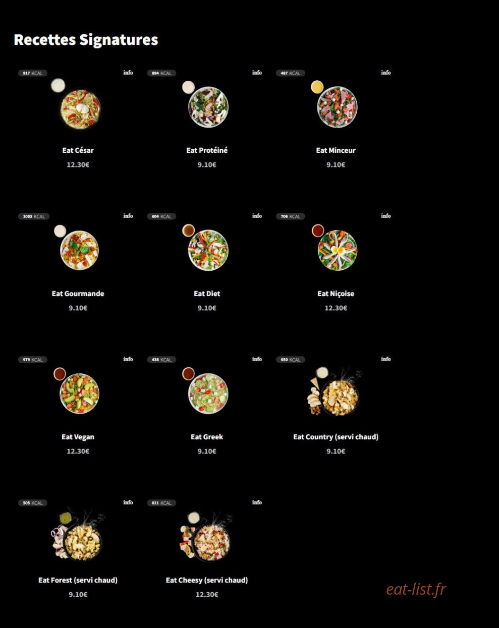 Eat Salad — carte page 12