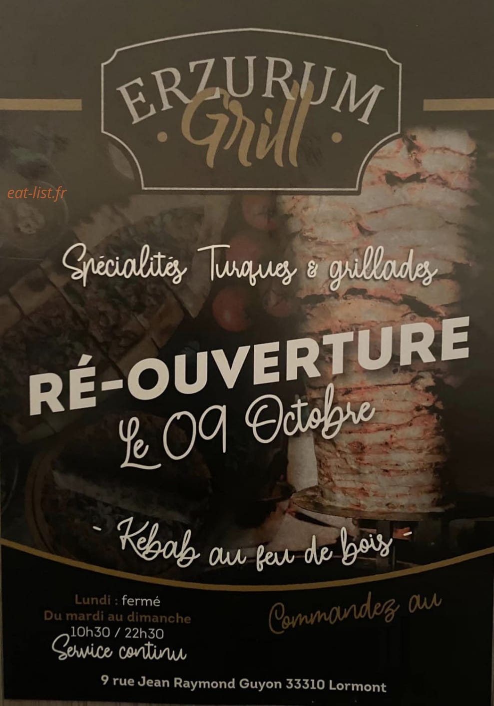 Erzurum grill — carte page 1