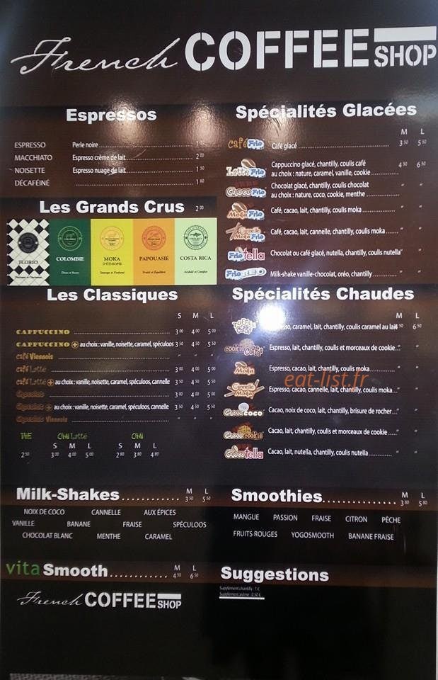 French Coffee Shop — carte page 3